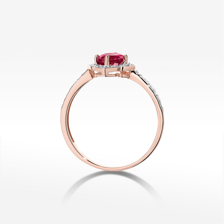 Pierścionek W0603 Rubin 0,73ct różowe złoto