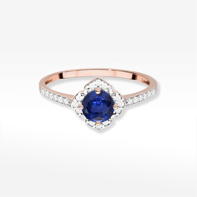 Pierścionek W0603 Szafir 0,63ct różowe złoto