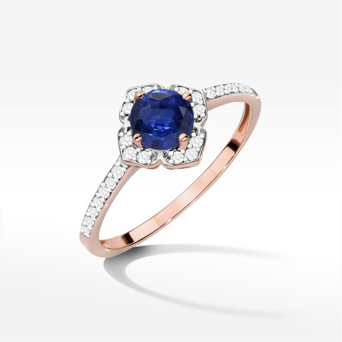 Pierścionek W0603 Szafir 0,63ct różowe złoto