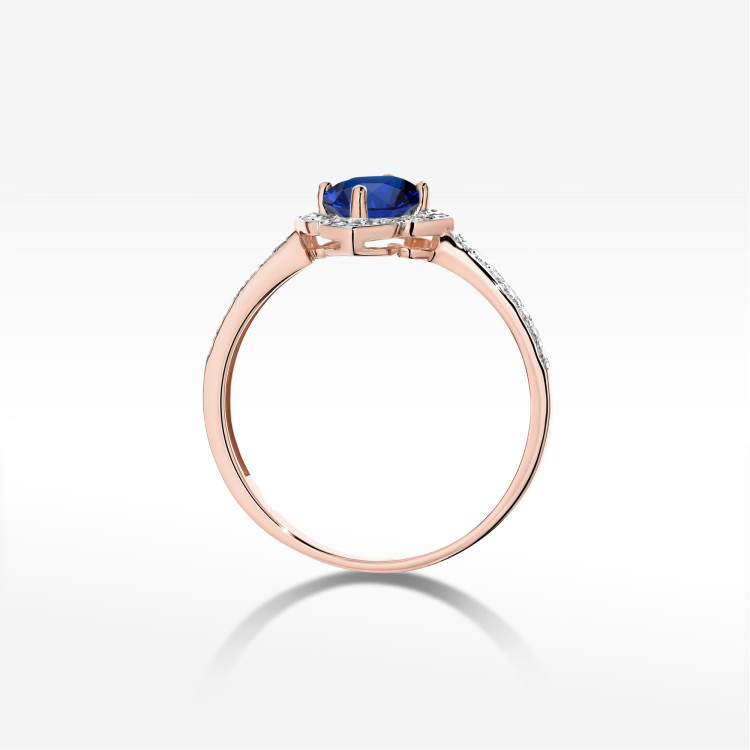 Pierścionek W0603 Szafir 0,63ct różowe złoto