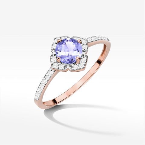 Pierścionek W0603 Tanzanit 0,63ct różowe złoto