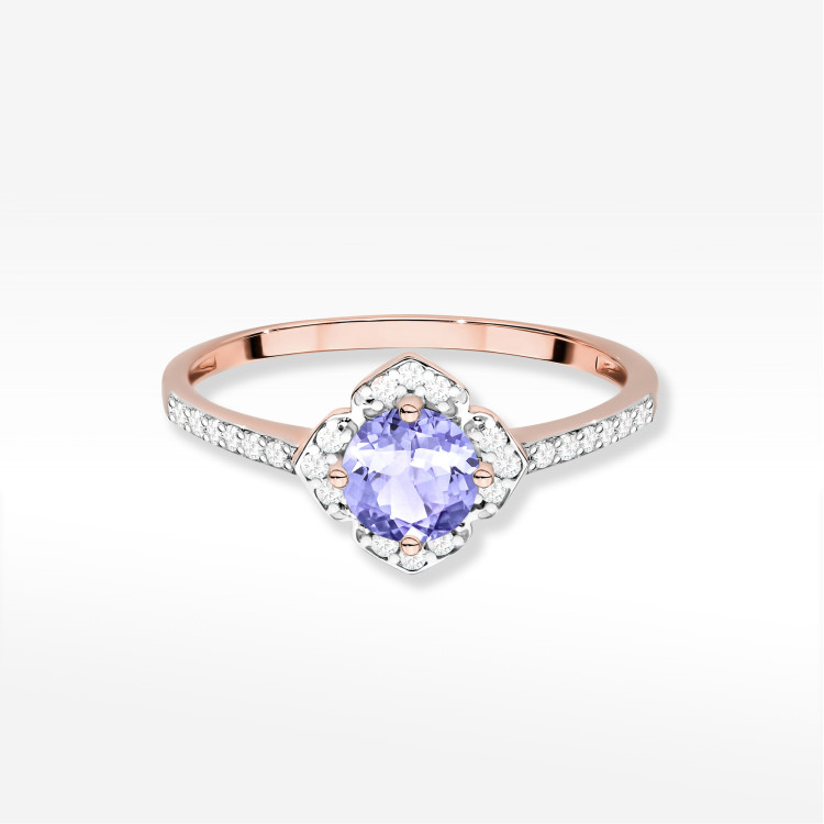 Pierścionek W0603 Tanzanit 0,63ct różowe złoto