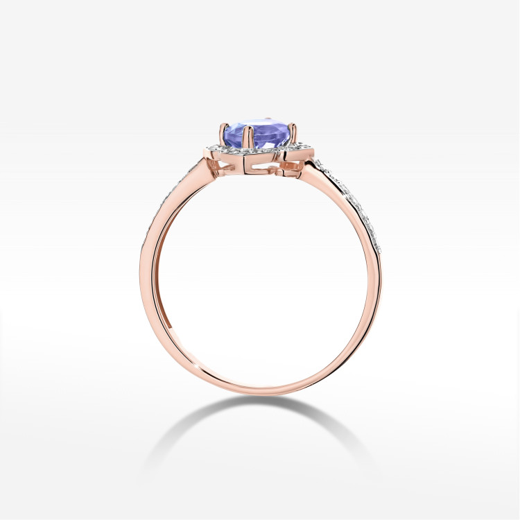 Pierścionek W0603 Tanzanit 0,63ct różowe złoto