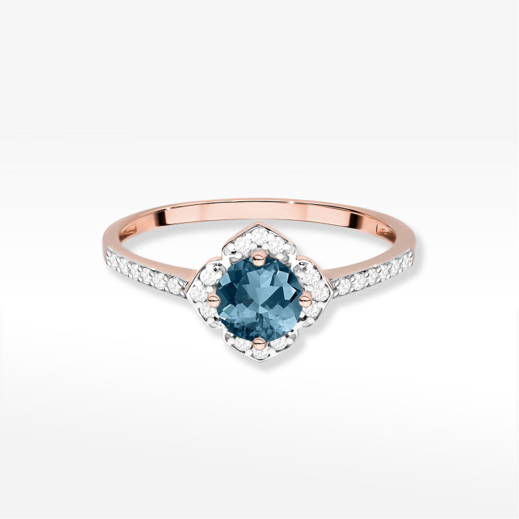 Pierścionek W0603 Topaz London Blue 0,63ct różowe złoto