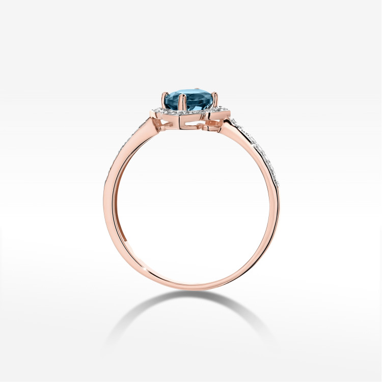 Pierścionek W0603 Topaz London Blue 0,63ct różowe złoto