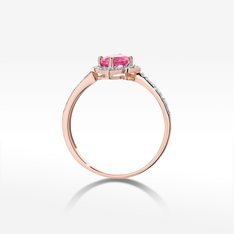 Pierścionek W0603 Różowy Topaz 0,73ct różowe złoto