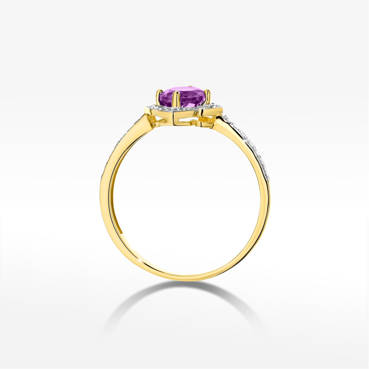 Pierścionek W0603 Ametyst 0,63ct żółte złoto