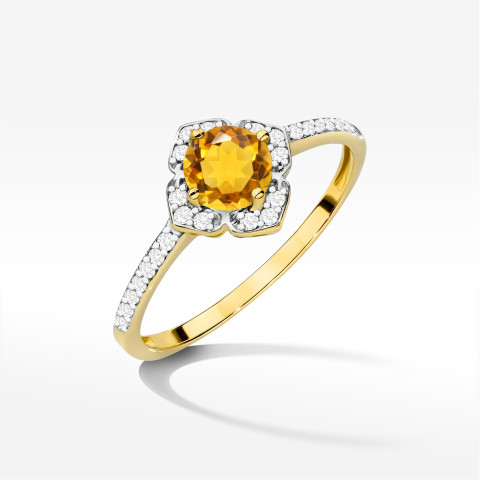 Pierścionek W0603 Cytryn 0,63ct żółte złoto