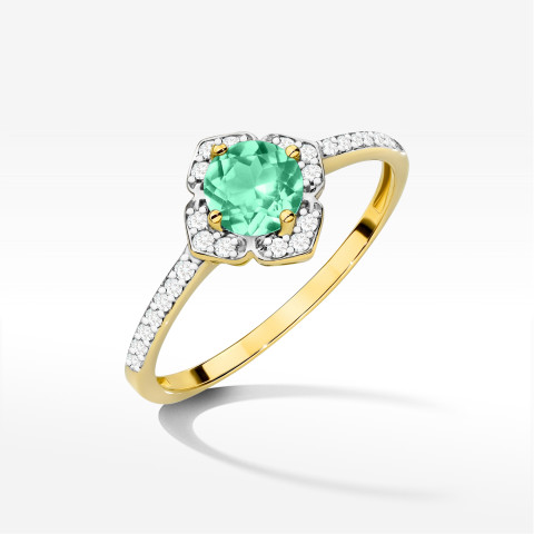 Pierścionek W0603 Szmaragd 0,63ct żółte złoto