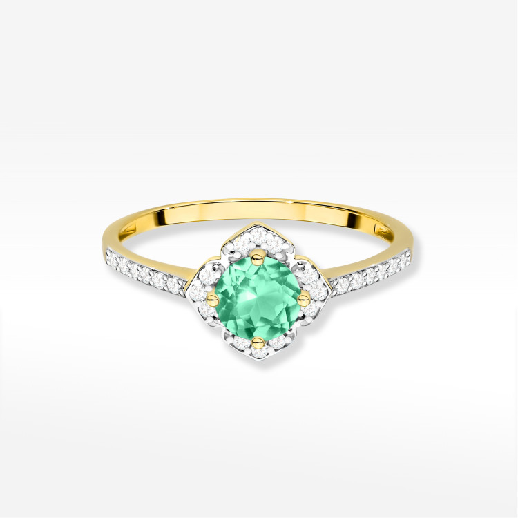 Pierścionek W0603 Szmaragd 0,63ct żółte złoto
