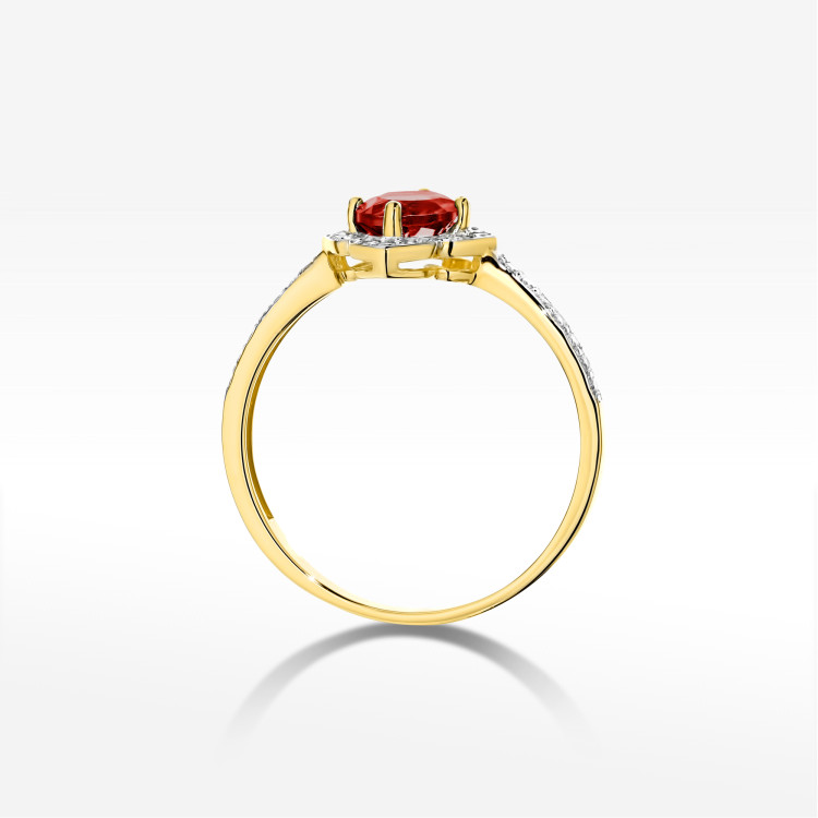 Pierścionek W0603 Granat 0,73ct żółte złoto