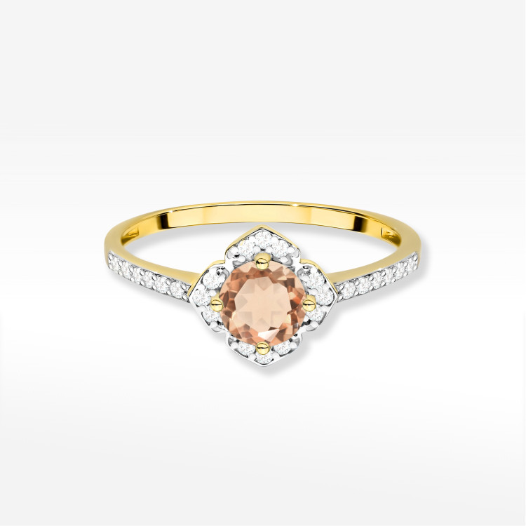 Pierścionek W0603 Morganit 0,53ct żółte złoto