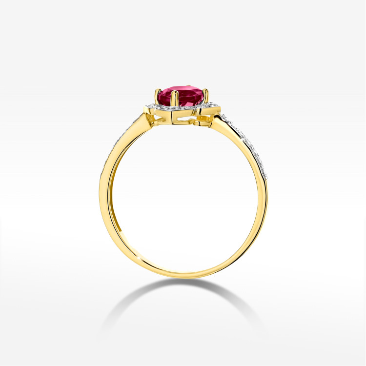 Pierścionek W0603 Rodolit 0,73ct żółte złoto