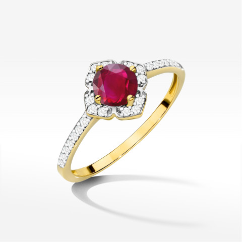 Pierścionek W0603 Rubin 0,73ct żółte złoto