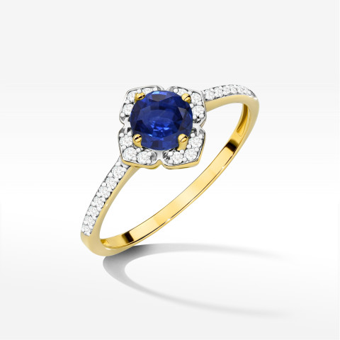 Pierścionek W0603 Szafir 0,63ct żółte złoto