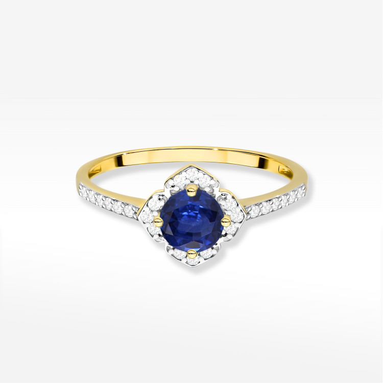 Pierścionek W0603 Szafir 0,63ct żółte złoto