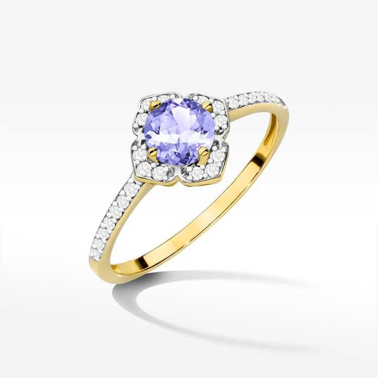 Pierścionek W0603 Tanzanit 0,63ct żółte złoto