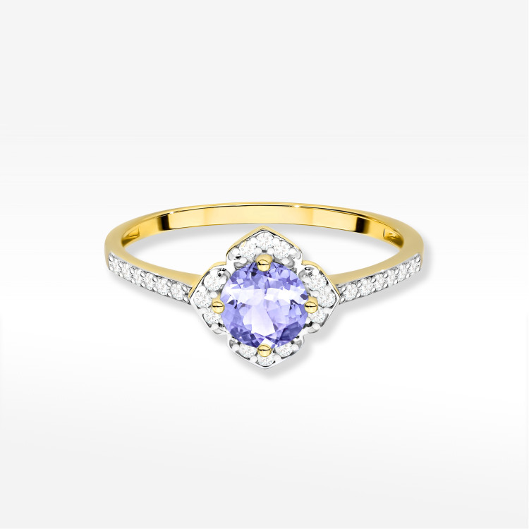 Pierścionek W0603 Tanzanit 0,63ct żółte złoto