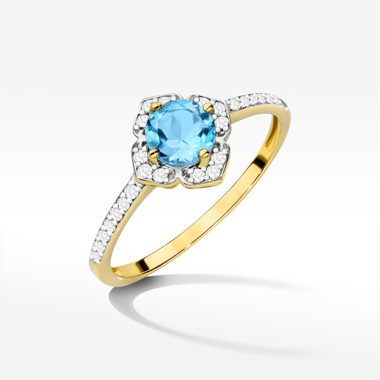 Pierścionek W0603 Topaz Swiss 0,63ct żółte złoto
