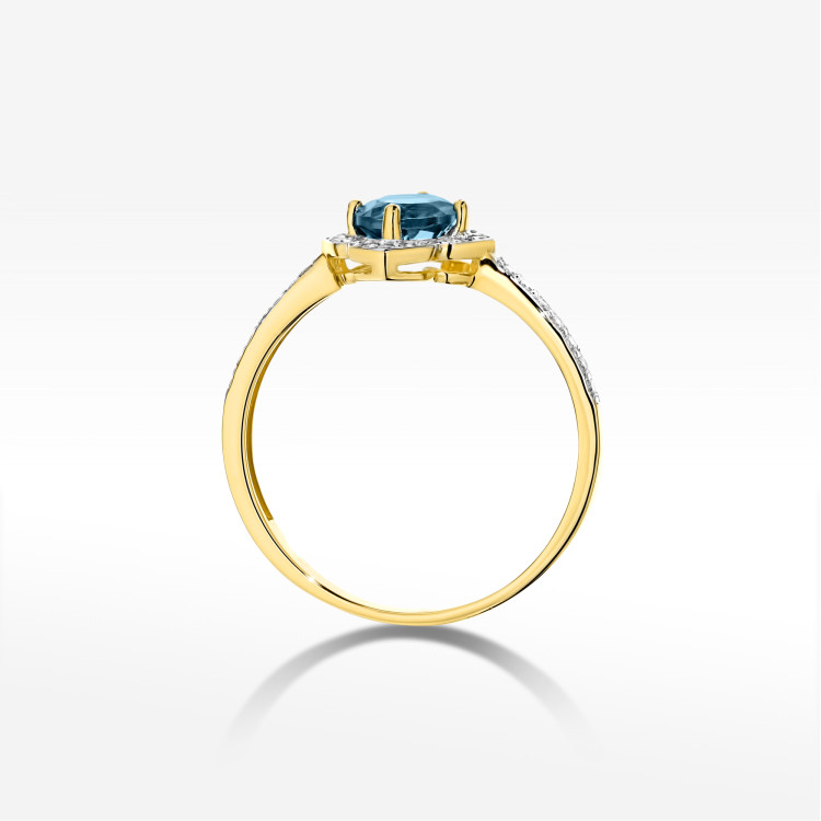 Pierścionek W0603 Topaz London Blue 0,63ct żółte złoto