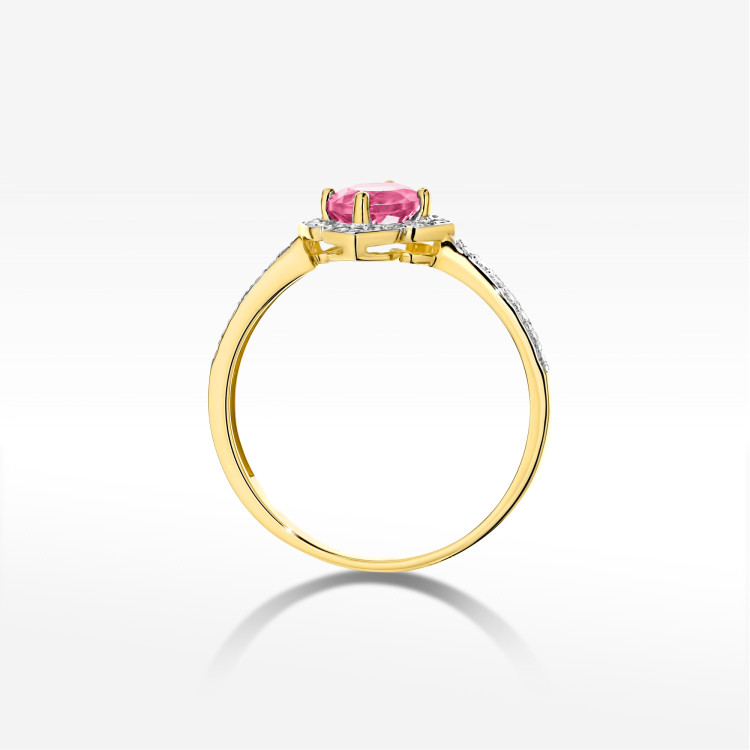 Pierścionek W0603 Różowy Topaz 0,73ct żółte złoto