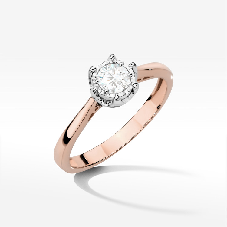 Pierścionek W0605 Diament 0,25ct różowe złoto
