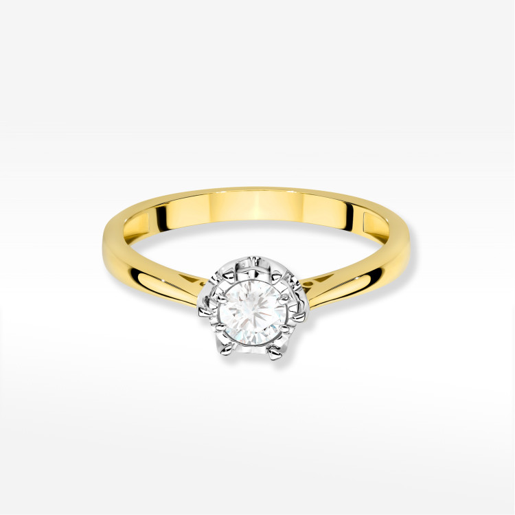 Pierścionek W0605 Diament 0,25ct żółte złoto