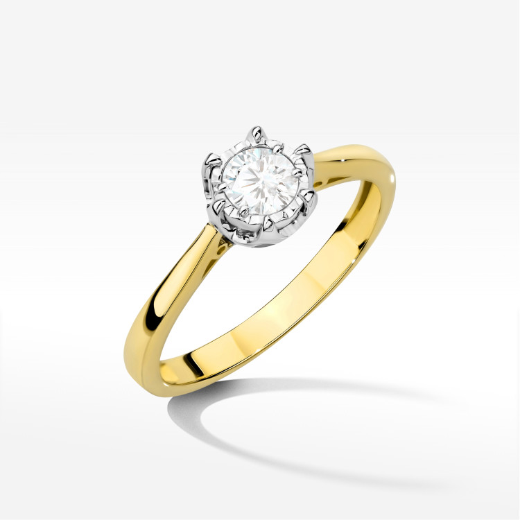 Pierścionek W0605 Diament 0,25ct żółte złoto