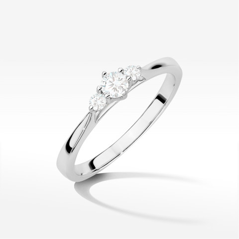 Pierścionek z diamentami 0,19ct białe złoto W0608