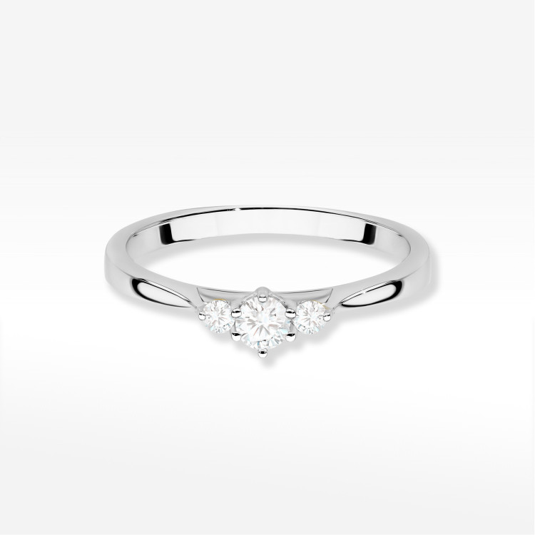 Pierścionek z diamentami 0,19ct białe złoto W0608