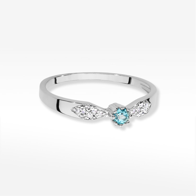 Pierścionek Topaz Swiss 0,21ct białe złoto W0613