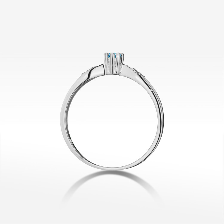 Pierścionek Topaz Swiss 0,21ct białe złoto W0613
