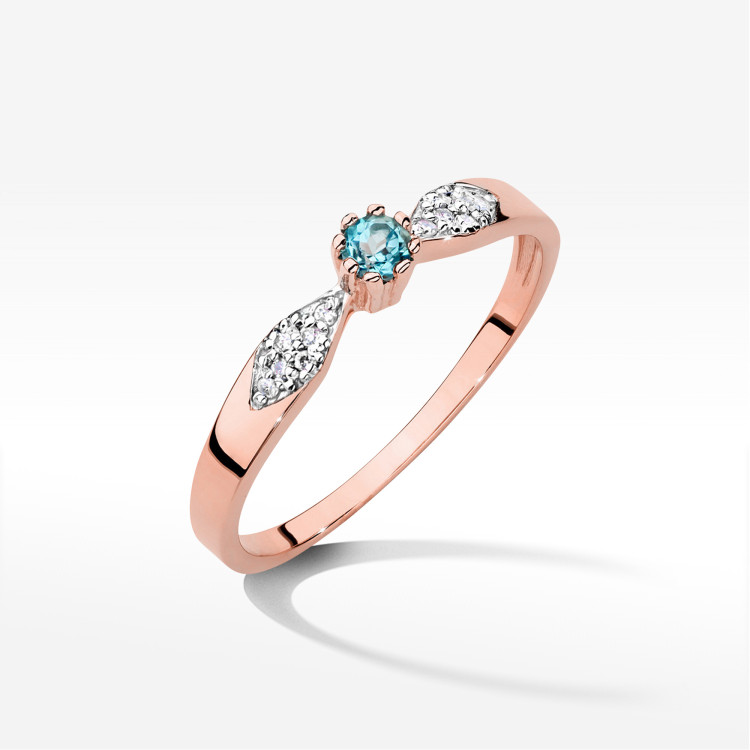 Pierścionek Topaz Swiss 0,21ct różowe złoto W0613