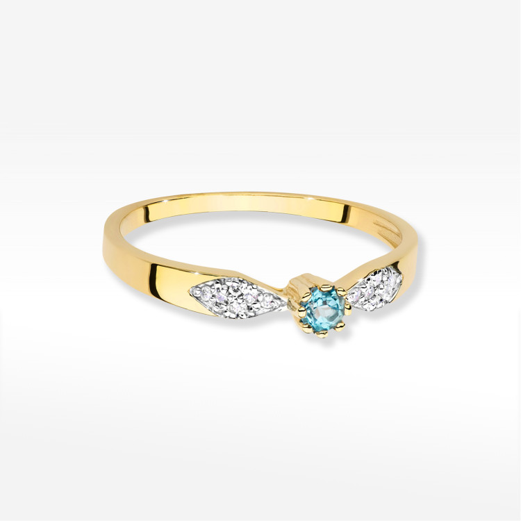 Pierścionek Topaz Swiss 0,21ct żółte złoto W0613