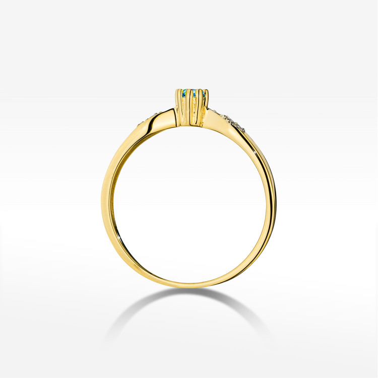 Pierścionek Topaz Swiss 0,21ct żółte złoto W0613