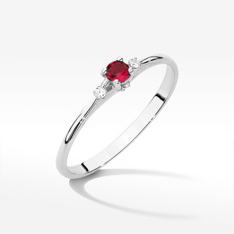 Pierścionek Rubin 0,196ct białe złoto W0614