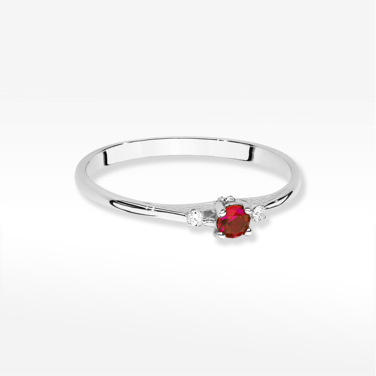 Pierścionek Rubin 0,196ct białe złoto W0614