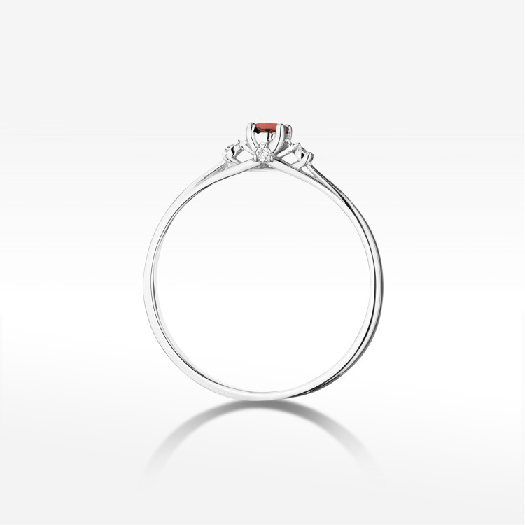 Pierścionek Rubin 0,196ct białe złoto W0614