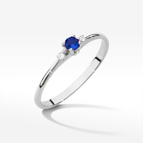 Pierścionek Szafir 0,196ct białe złoto W0614