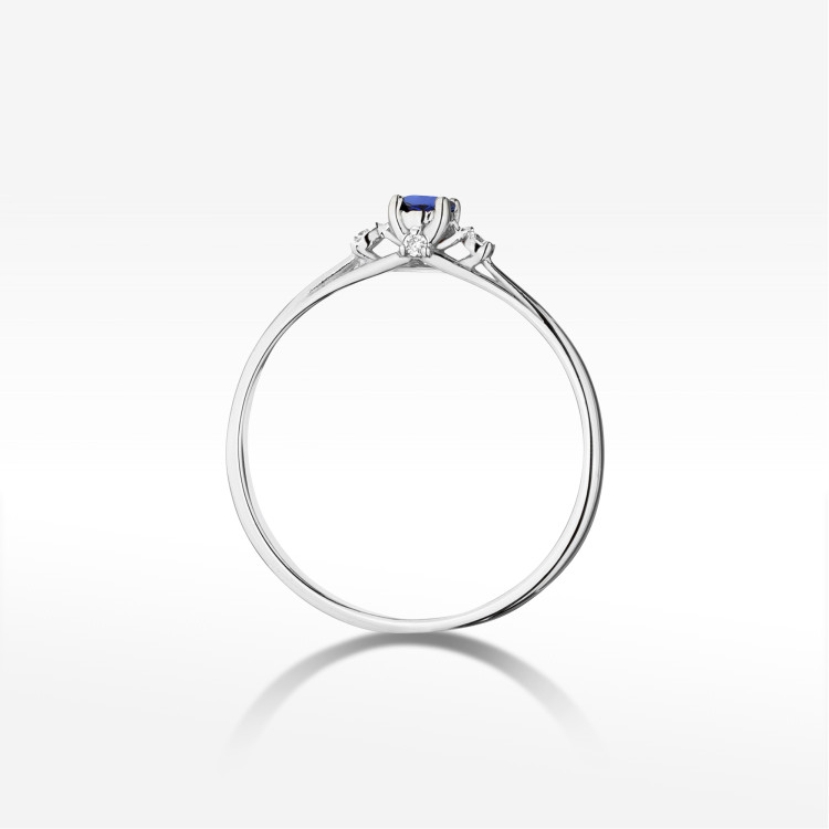 Pierścionek Szafir 0,196ct białe złoto W0614