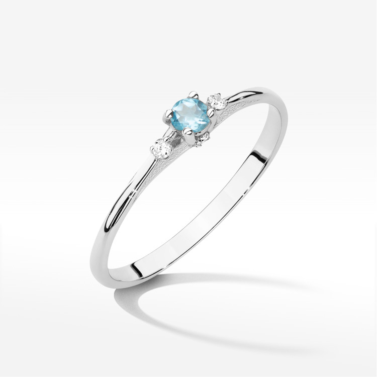 Pierścionek W0614 Topaz Swiss 0,196ct białe złoto
