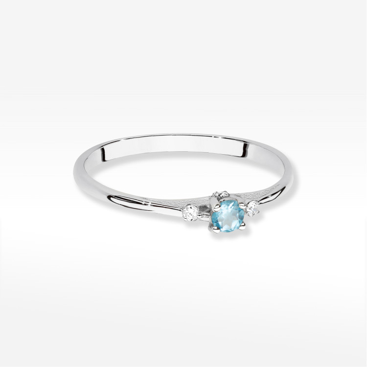 Pierścionek W0614 Topaz Swiss 0,196ct białe złoto