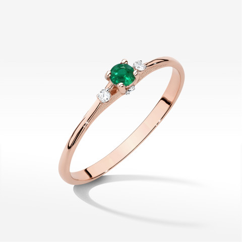 Pierścionek W0614 Szmaragd 0,196ct różowe złoto