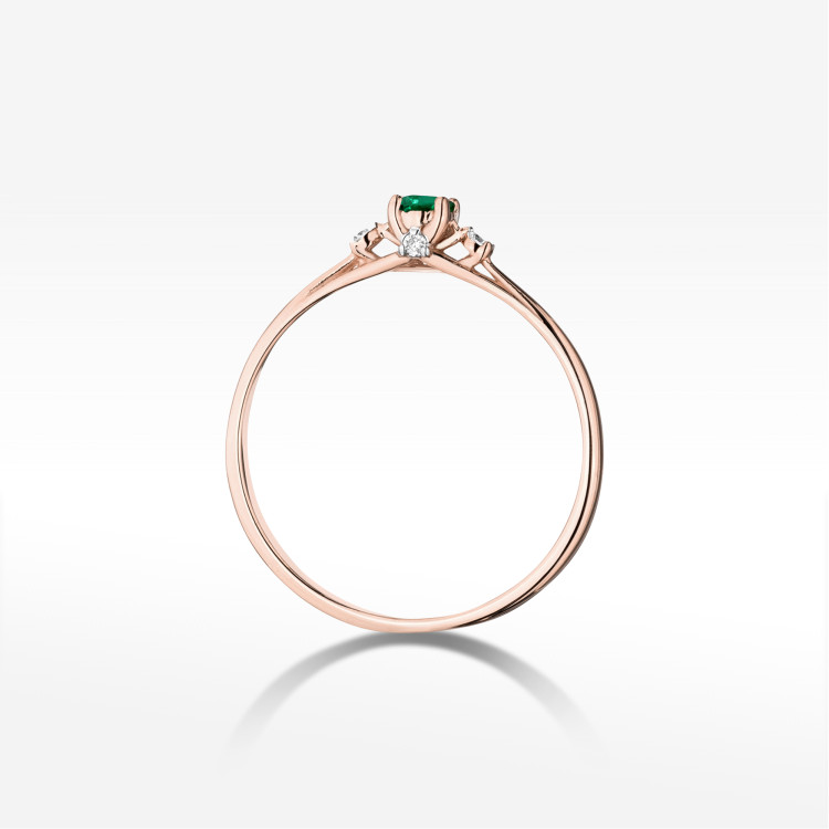 Pierścionek W0614 Szmaragd 0,196ct różowe złoto