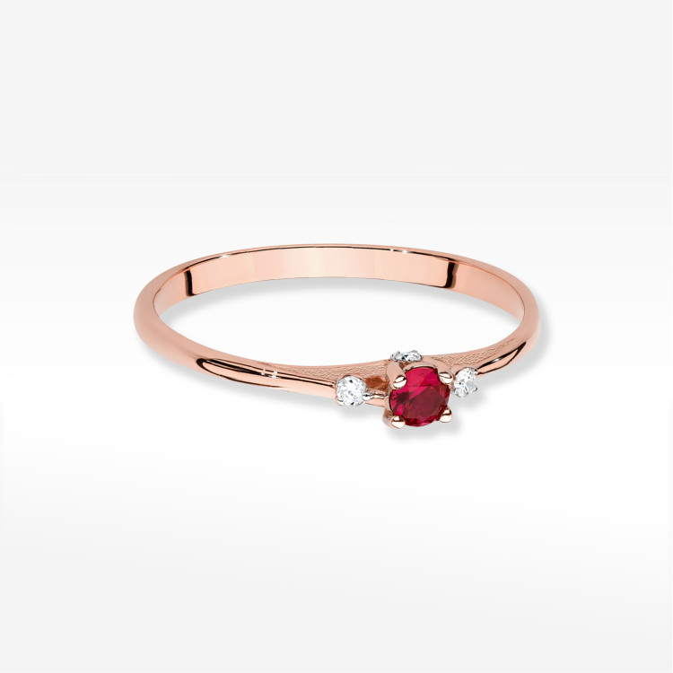 Pierścionek W0614 Rubin 0,196ct różowe złoto