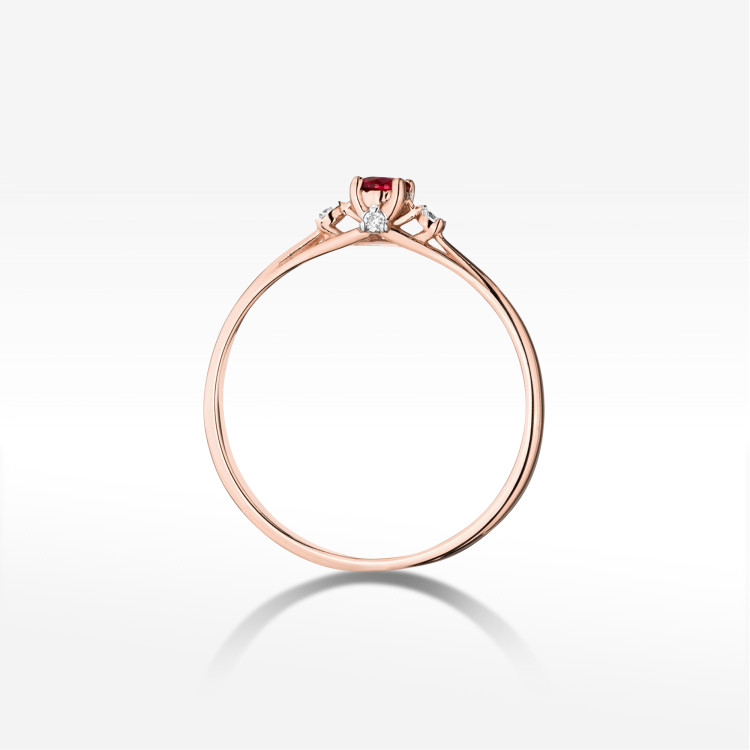 Pierścionek W0614 Rubin 0,196ct różowe złoto