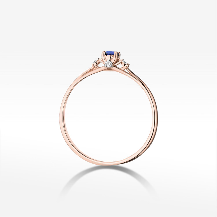 Pierścionek W0614 Szafir 0,196ct różowe złoto