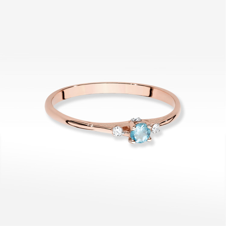 Pierścionek Topaz Swiss 0,196ct róźowe złoto W0614