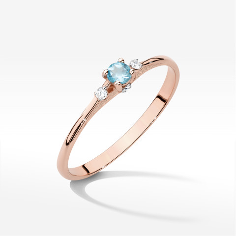 Pierścionek Topaz Swiss 0,196ct róźowe złoto W0614