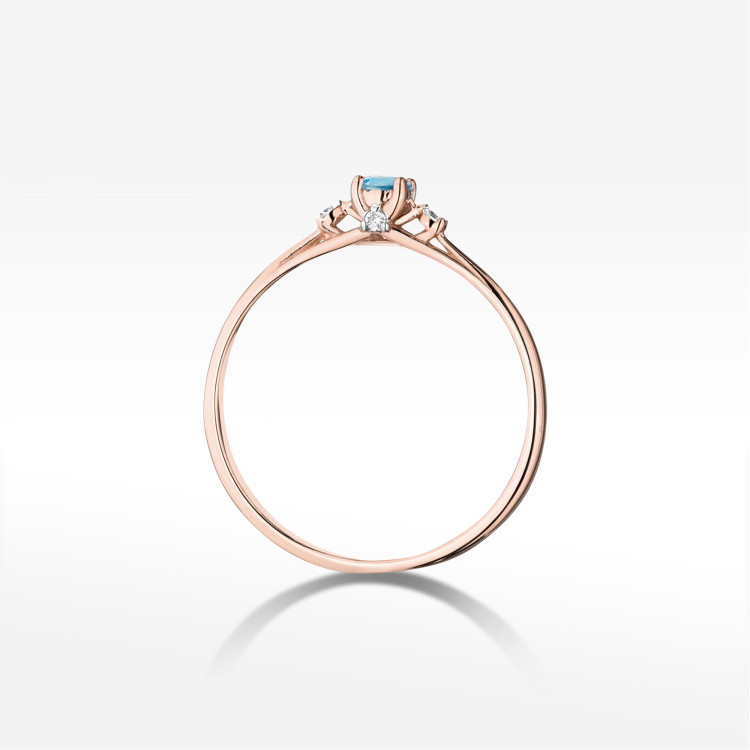Pierścionek Topaz Swiss 0,196ct róźowe złoto W0614